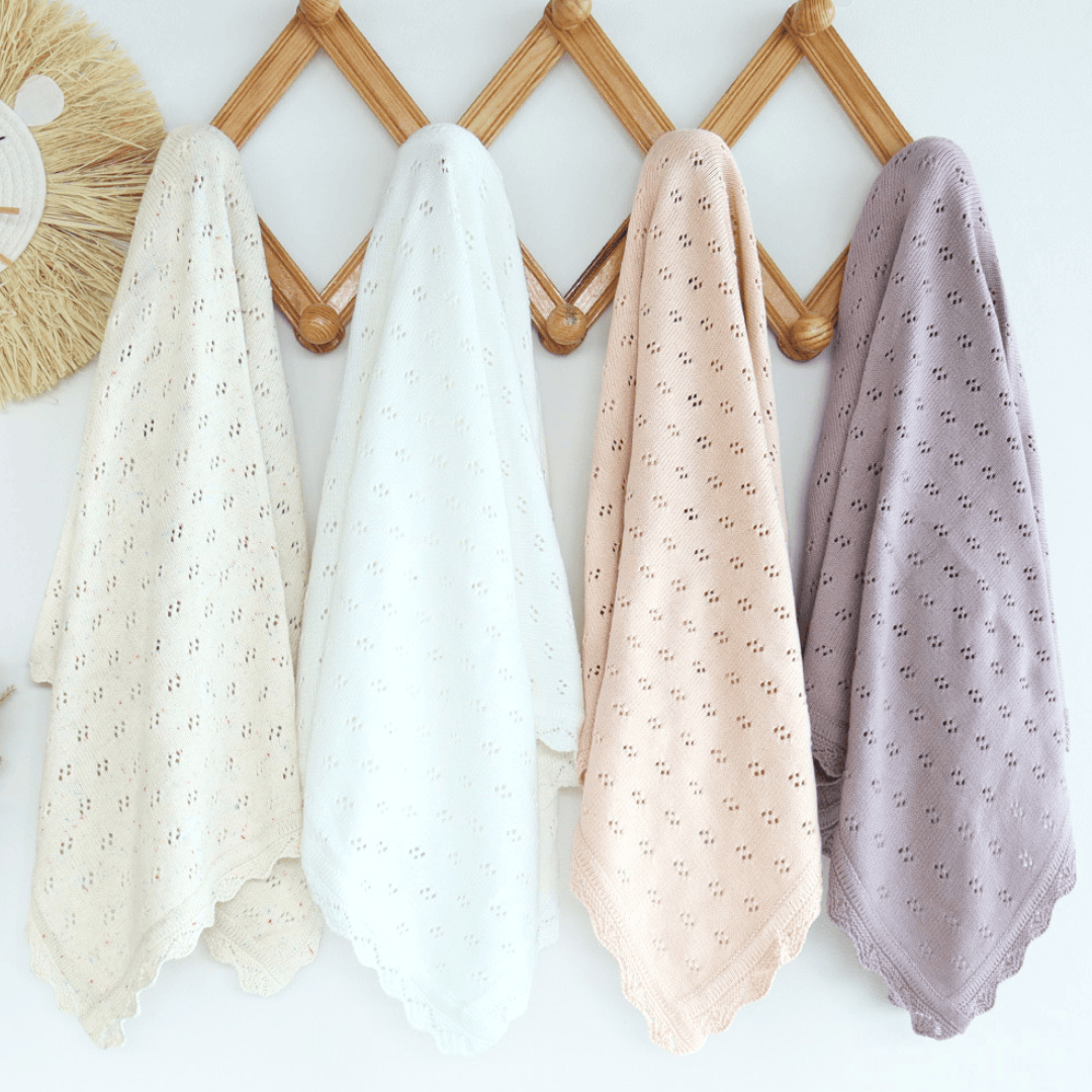 Cotton Craft baby blanket Luxe Pointelle Knit Baby Blanket – 100% Cotton Personalized and custom baby gifts