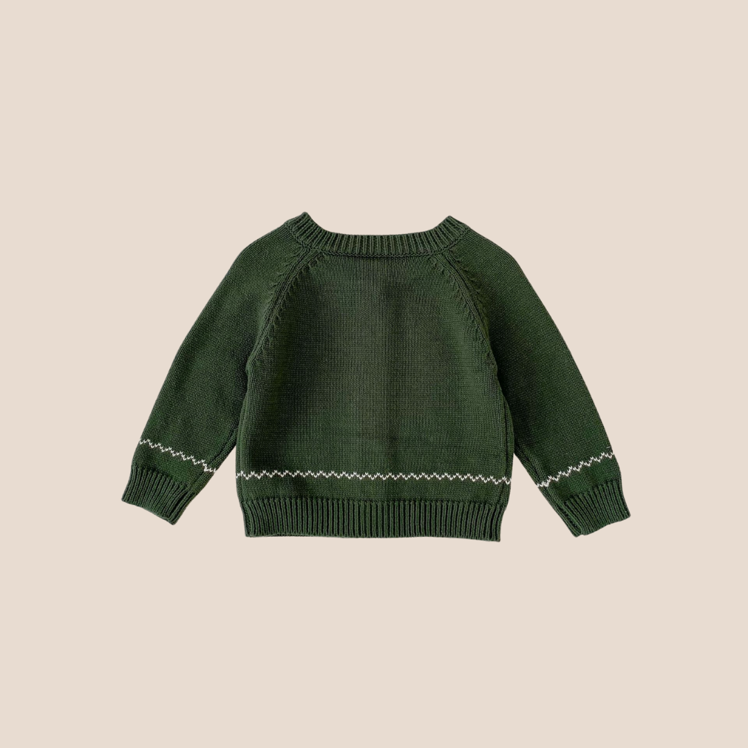 Baby Girl Holiday Green Embroidered Cardigan 0-6 Month