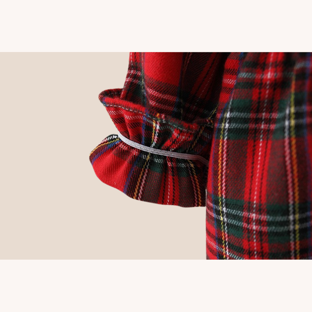 Baby Girl Plaid Festive Dress with Stuffed Toy 6-12 Months