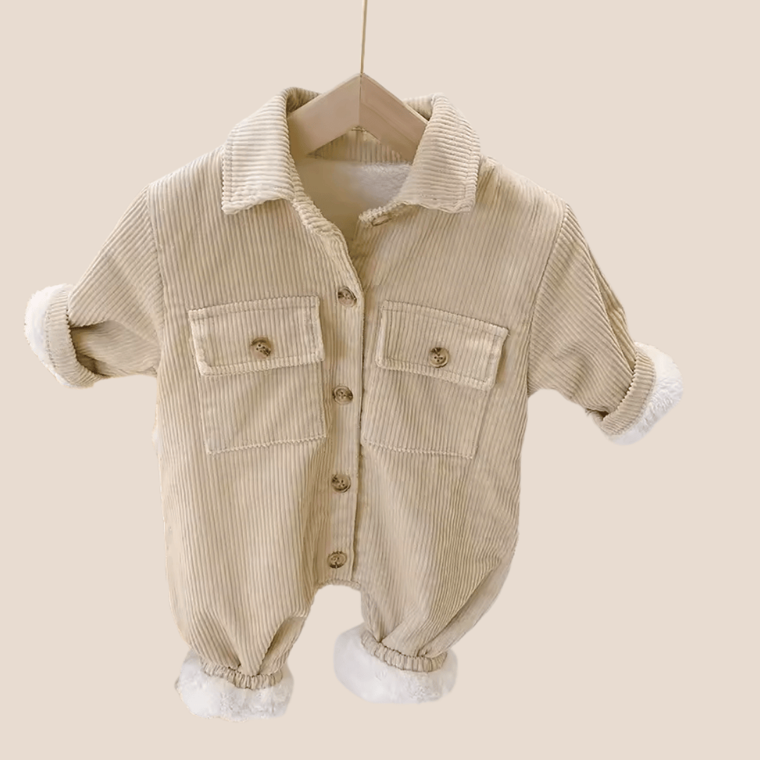 Cotton Craft baby apparel Collared Corduroy Full Sleeve Baby Romper Outfit (0–6M) Personalized and custom baby gifts