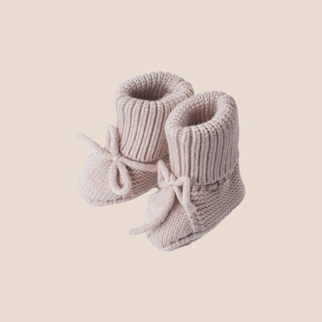 Hand-Knitted Baby Booties – Soft Cotton Newborn Booties
