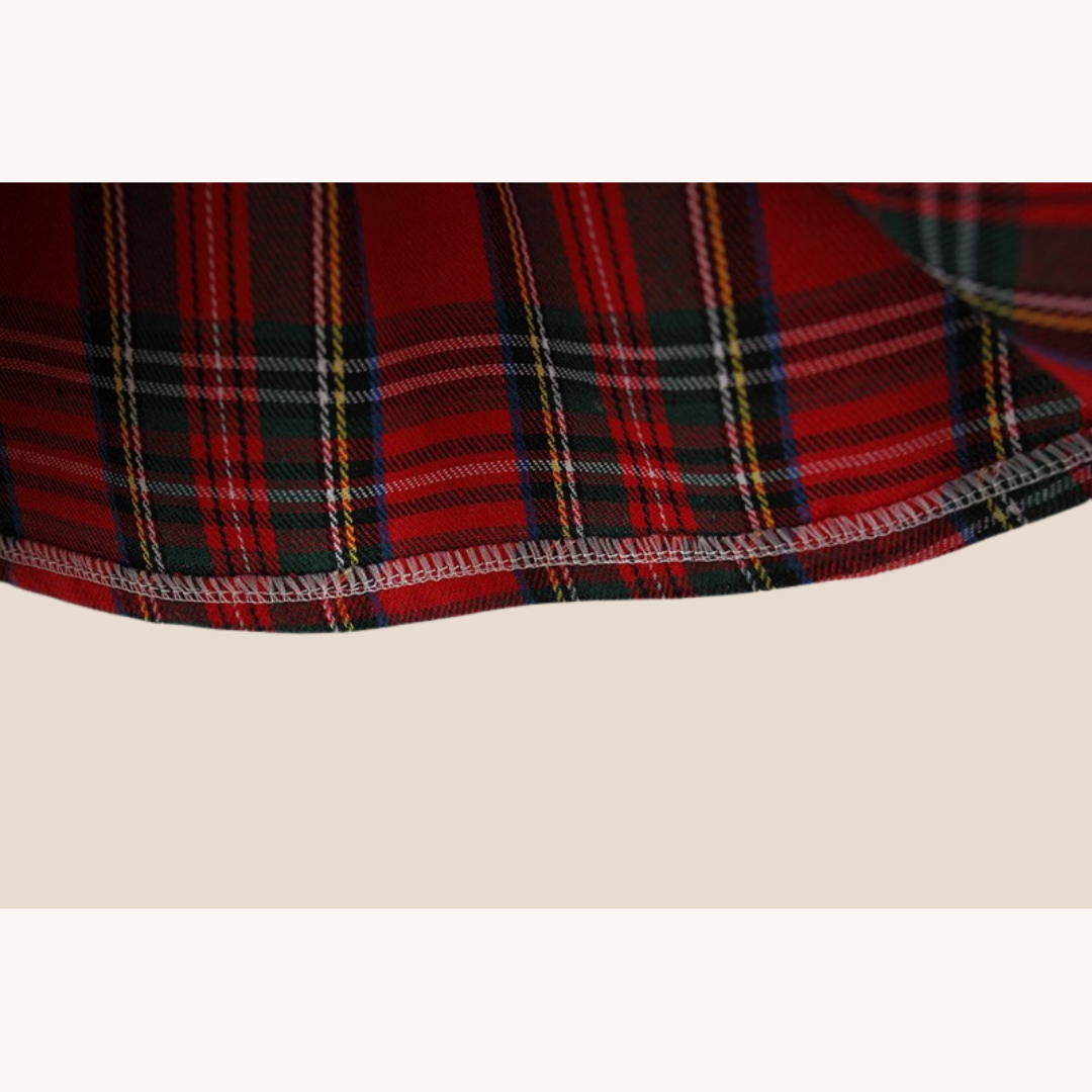 Baby Girl Plaid Festive Dress with Stuffed Toy 6-12 Months