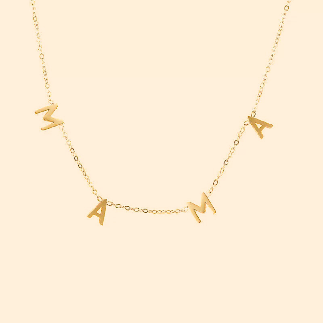 personalized initial necklace for mom gold plated jewelry