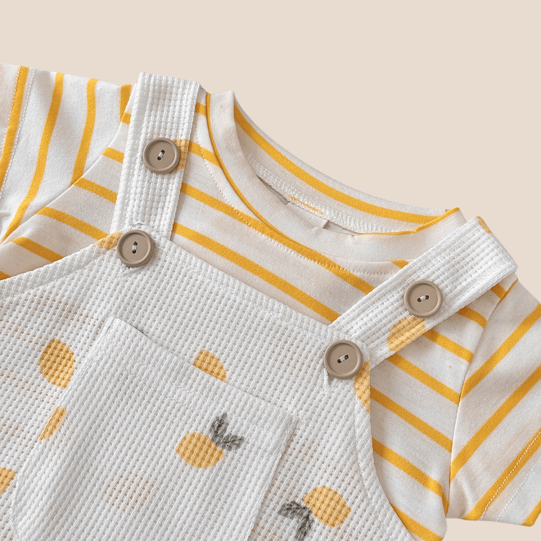 Cotton Craft romper Sunny Citrus Waffle Baby Romper Set Personalized and custom baby gifts