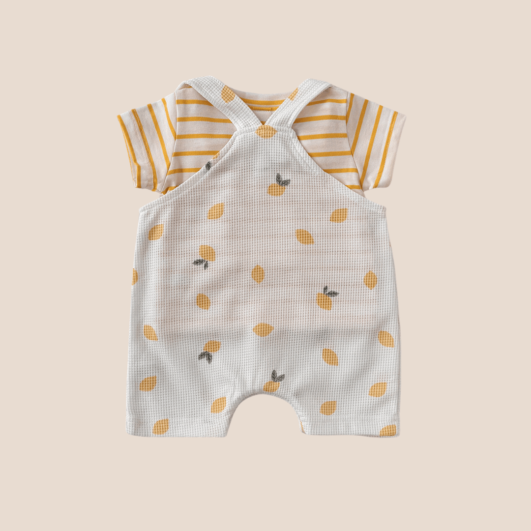 Cotton Craft romper Sunny Citrus Waffle Baby Romper Set Personalized and custom baby gifts