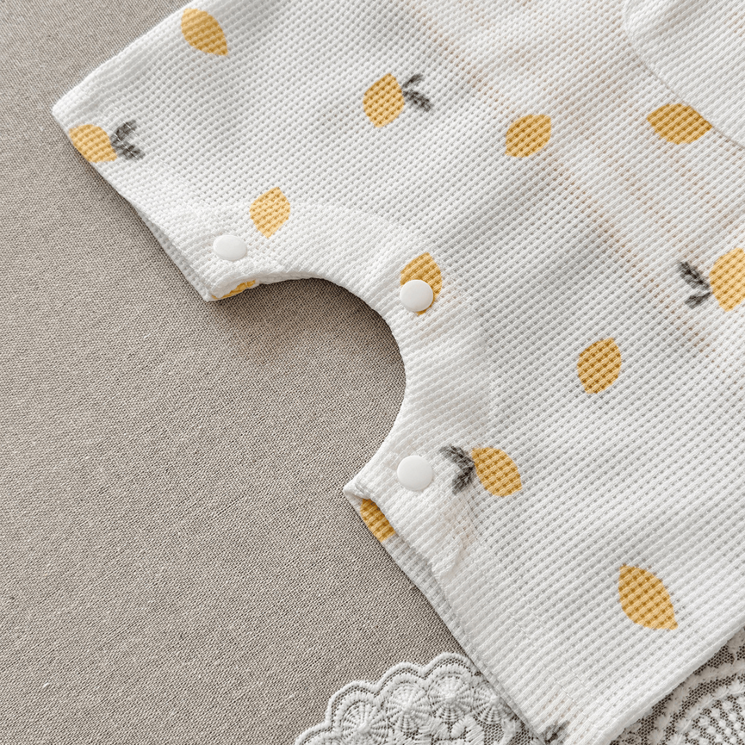 Cotton Craft romper Sunny Citrus Waffle Baby Romper Set Personalized and custom baby gifts