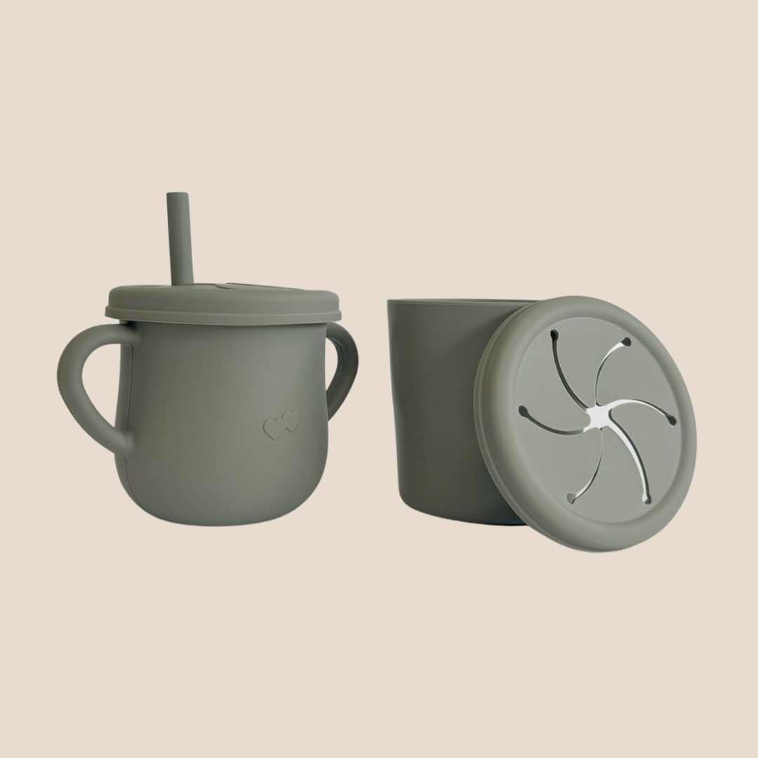 Snack & Sip Silicone Cup Set – Baby Safe & Spill-Free