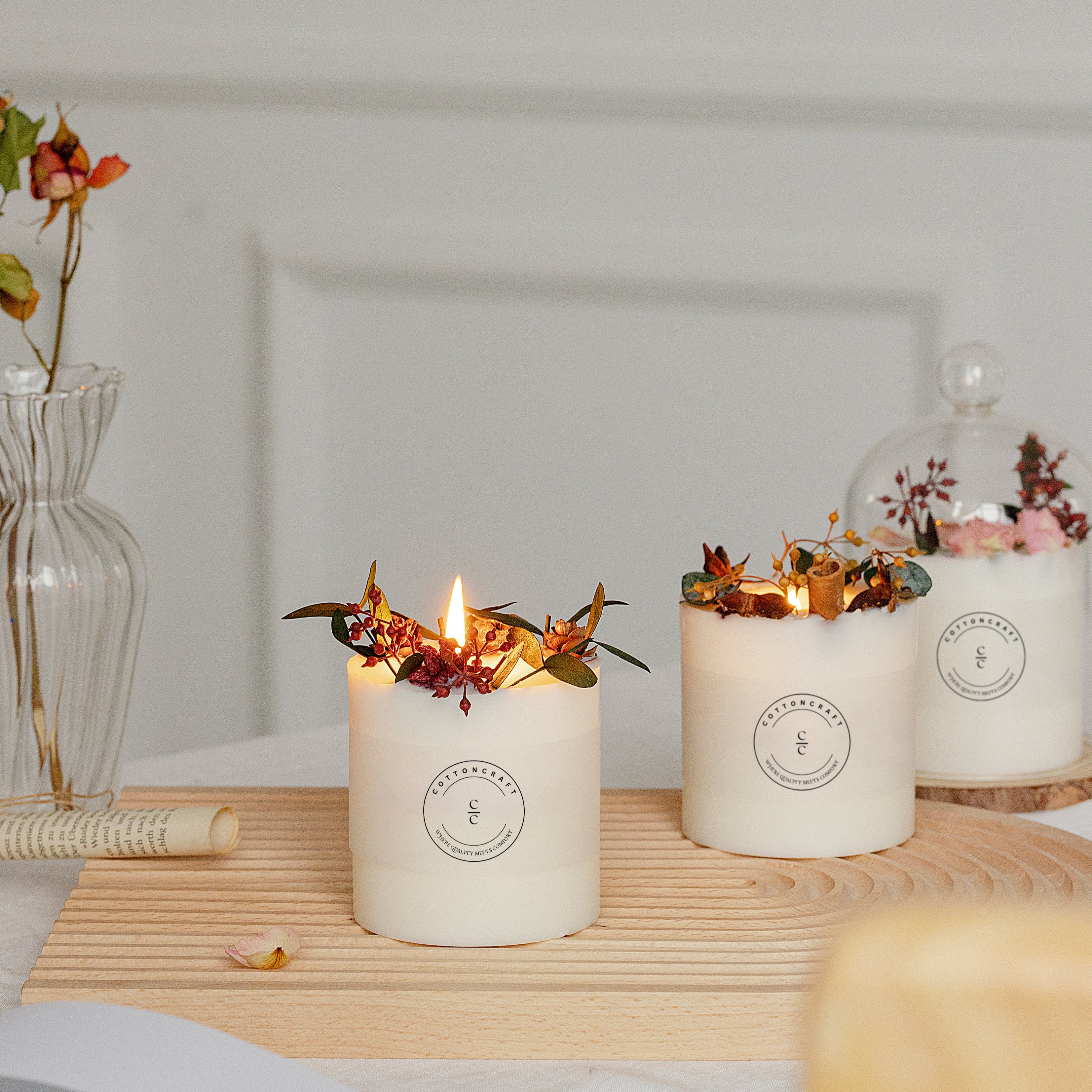Luxury Soy Wax Aromatherapy Candle – Natural Floral & Fruity Scents