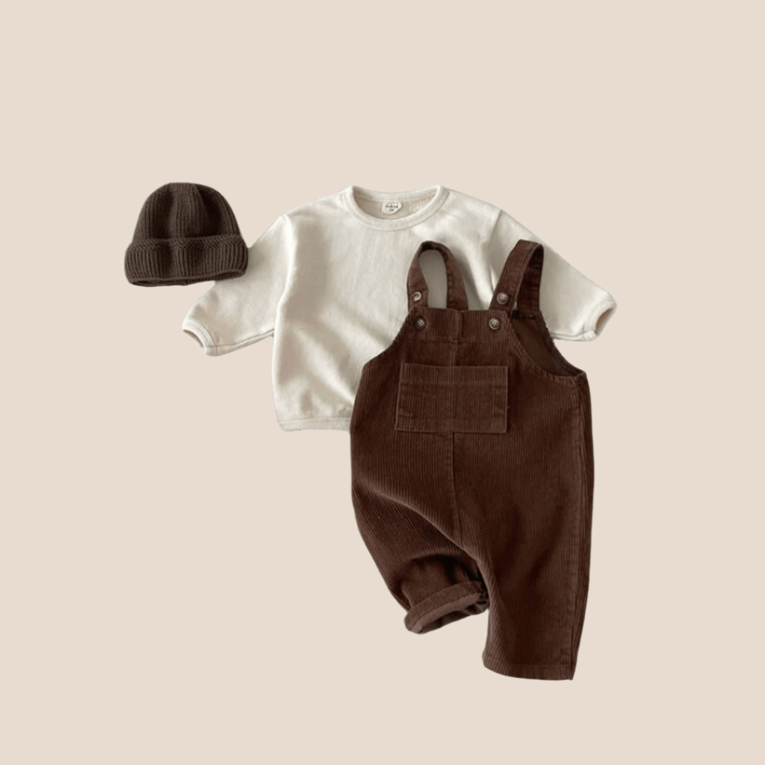 Cotton Craft baby apparel Corduroy Baby Boy Overalls 0-6 Months Personalized and custom baby gifts