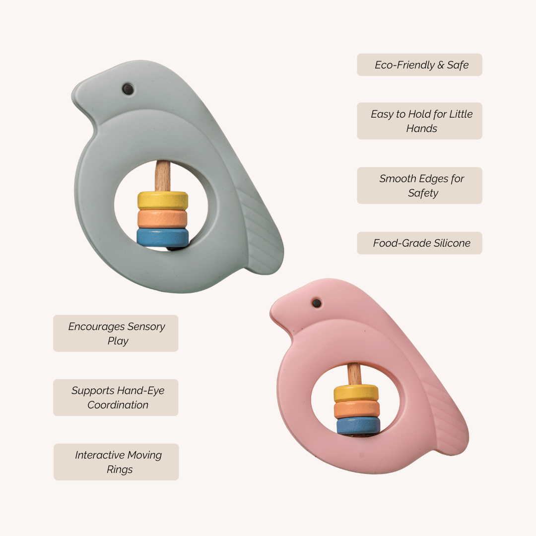 Cotton Craft Baby Teether Birdie Soothe & Play Teether Personalized and custom baby gifts