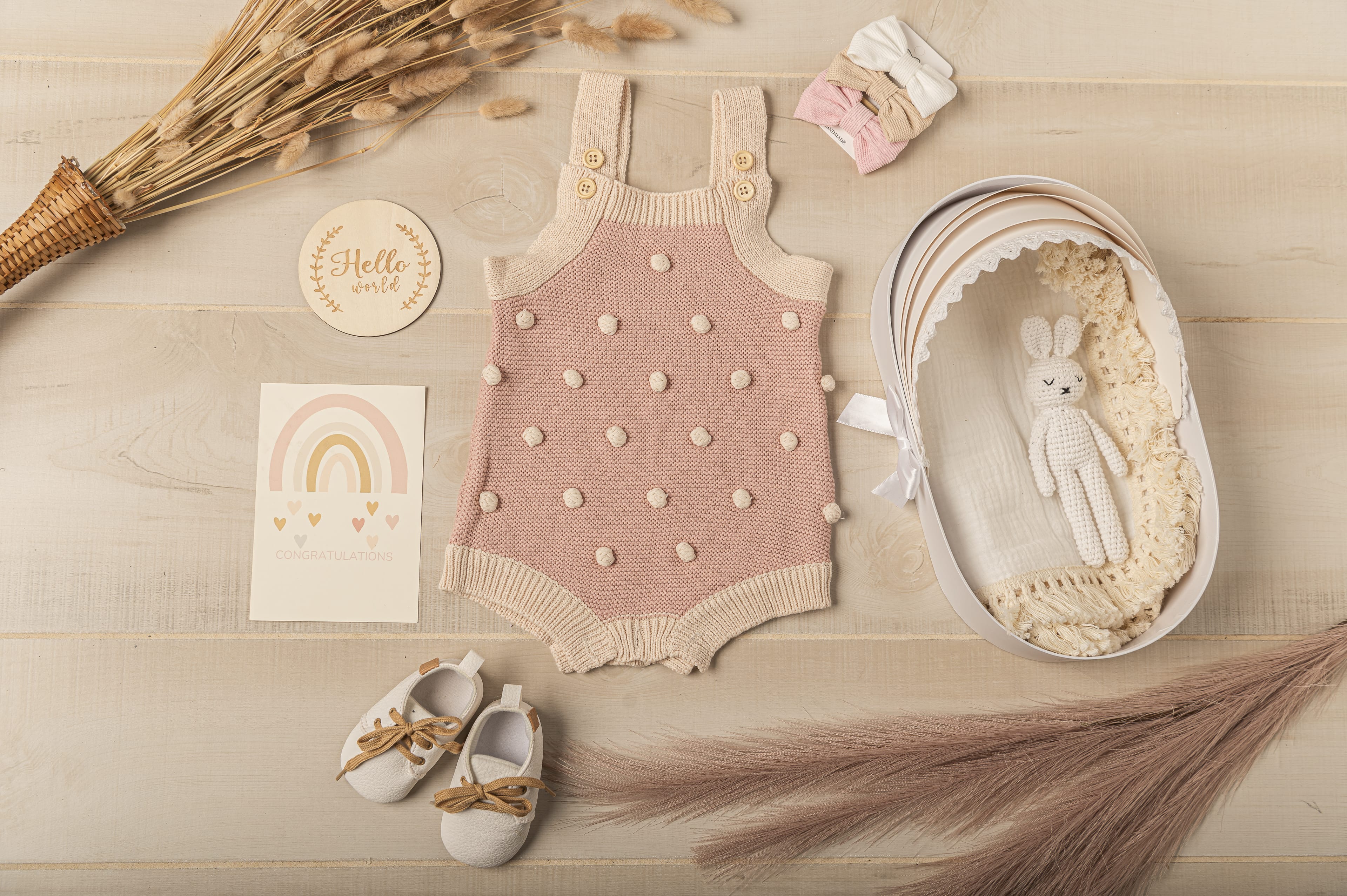 Cotton Craft Romper, swaddle blanket gift set Bundle of Joy Baby Gift Basket Personalized and custom baby gifts