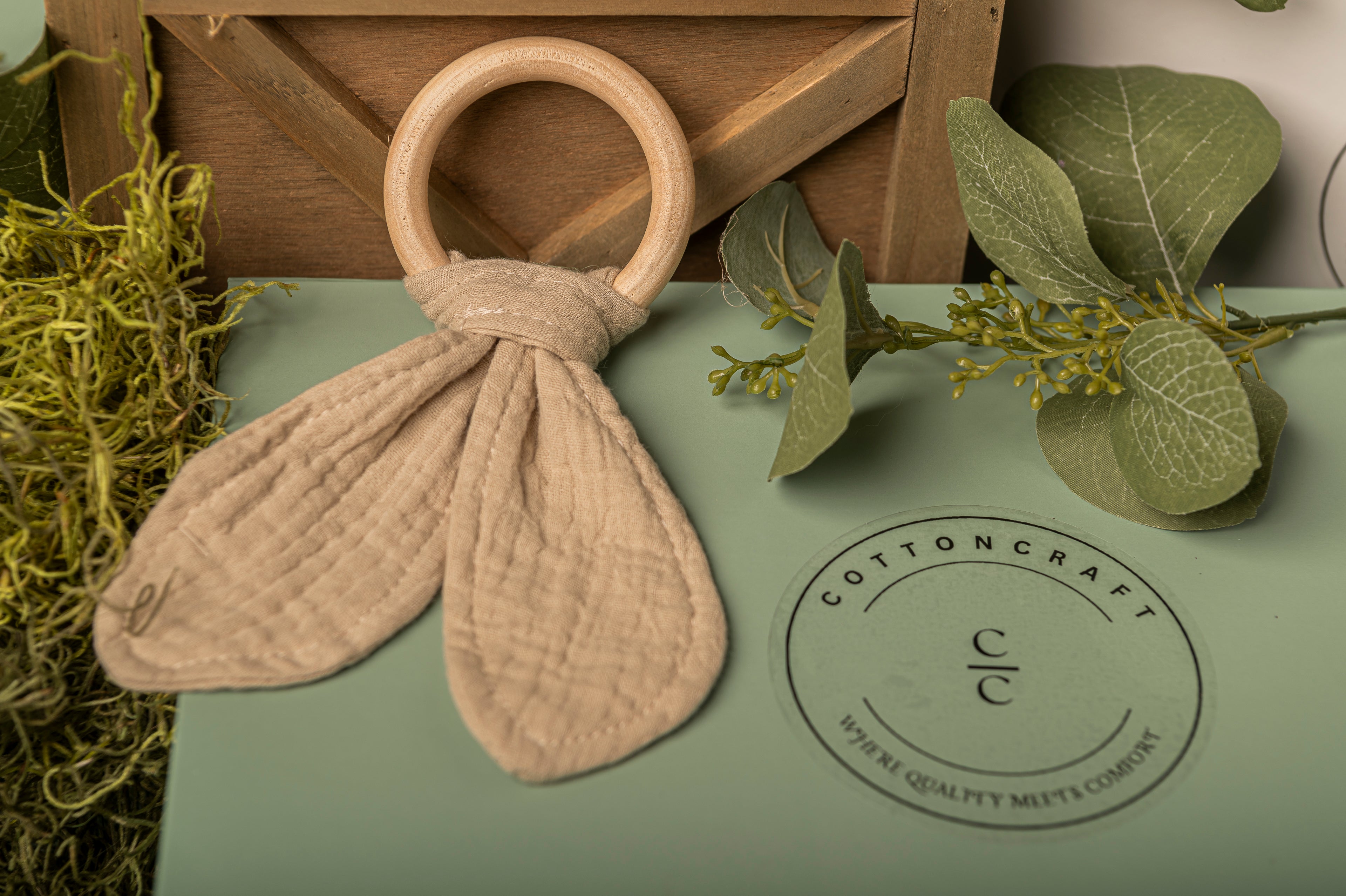 Simple Bliss Wooden & Cotton Teether