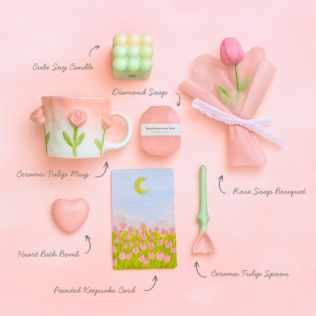 Mom Comfort & Care Gift Bundle with Floral Mug & Spa Essentials