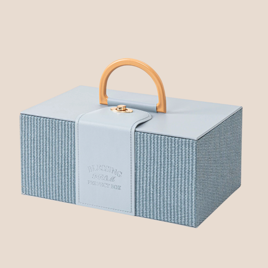 premium baby gift box with bamboo handle for luxury newborn gifting