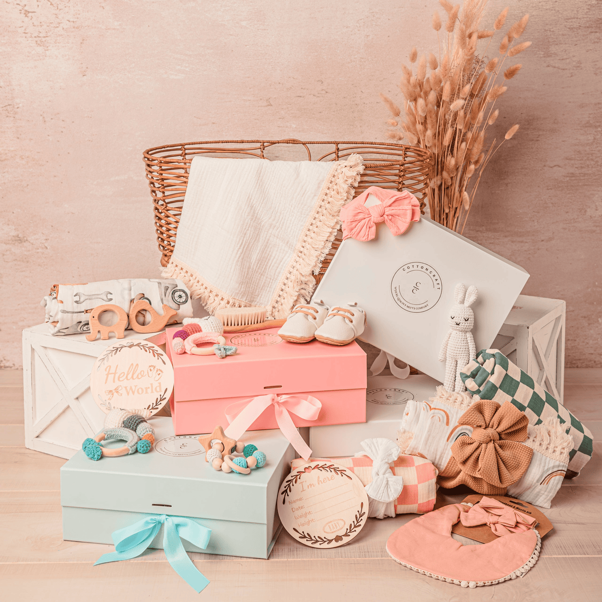 Cotton Craft baby gift box Chic Magnetic Baby Gift Boxes Personalized and custom baby gifts
