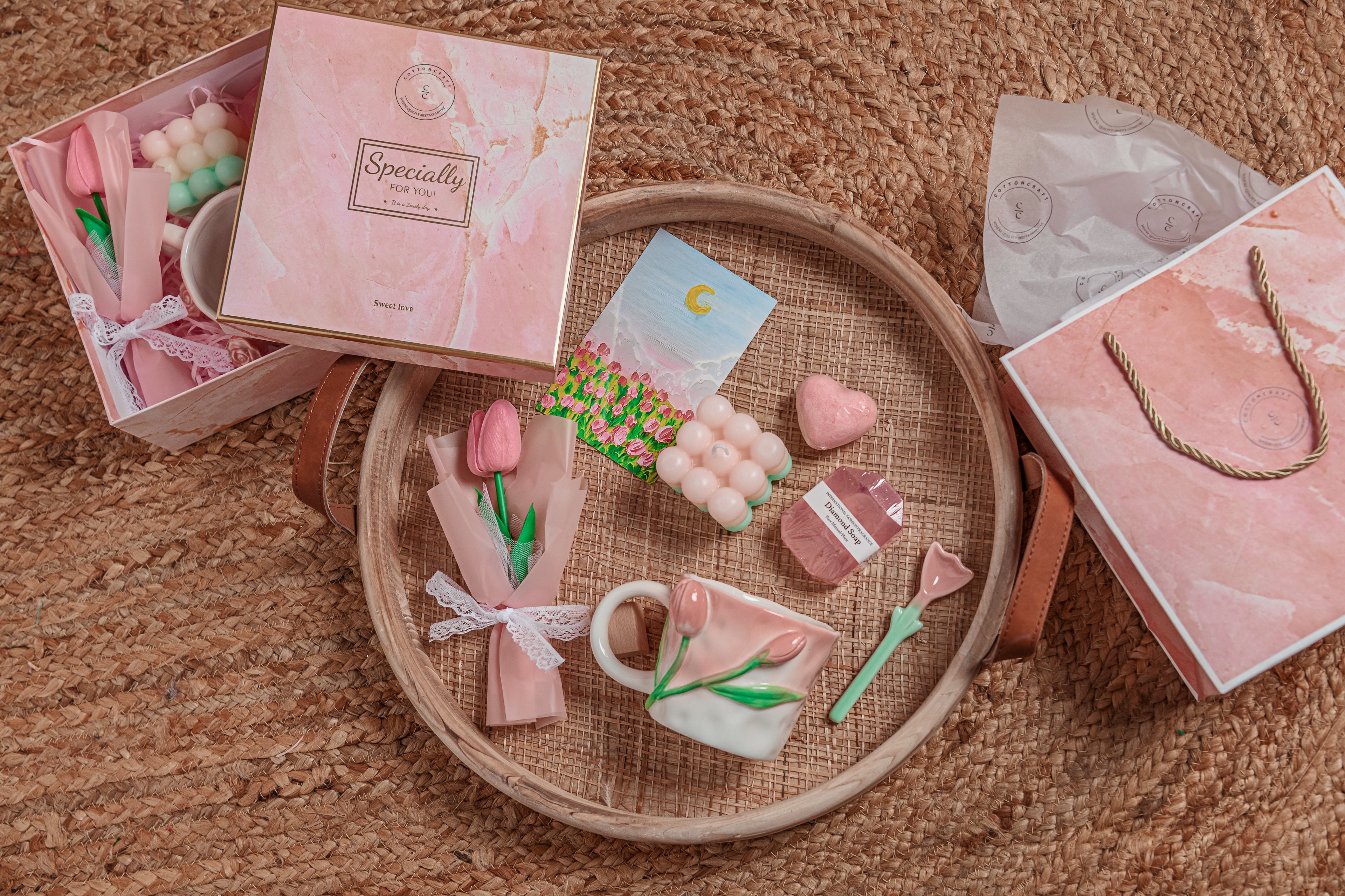 Mom Comfort & Care Gift Bundle with Floral Mug & Spa Essentials