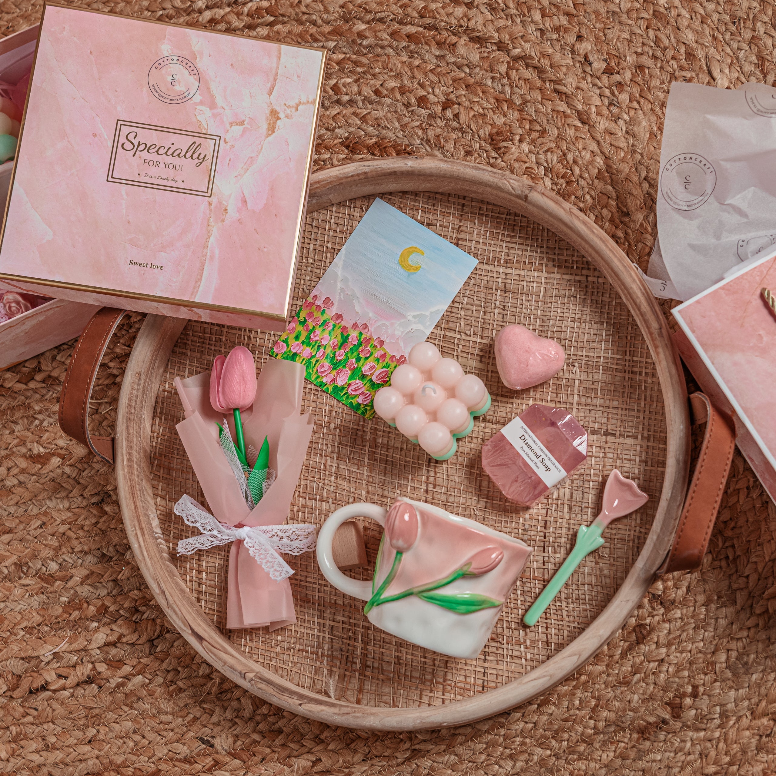 Mom Comfort & Care Gift Bundle with Floral Mug & Spa Essentials