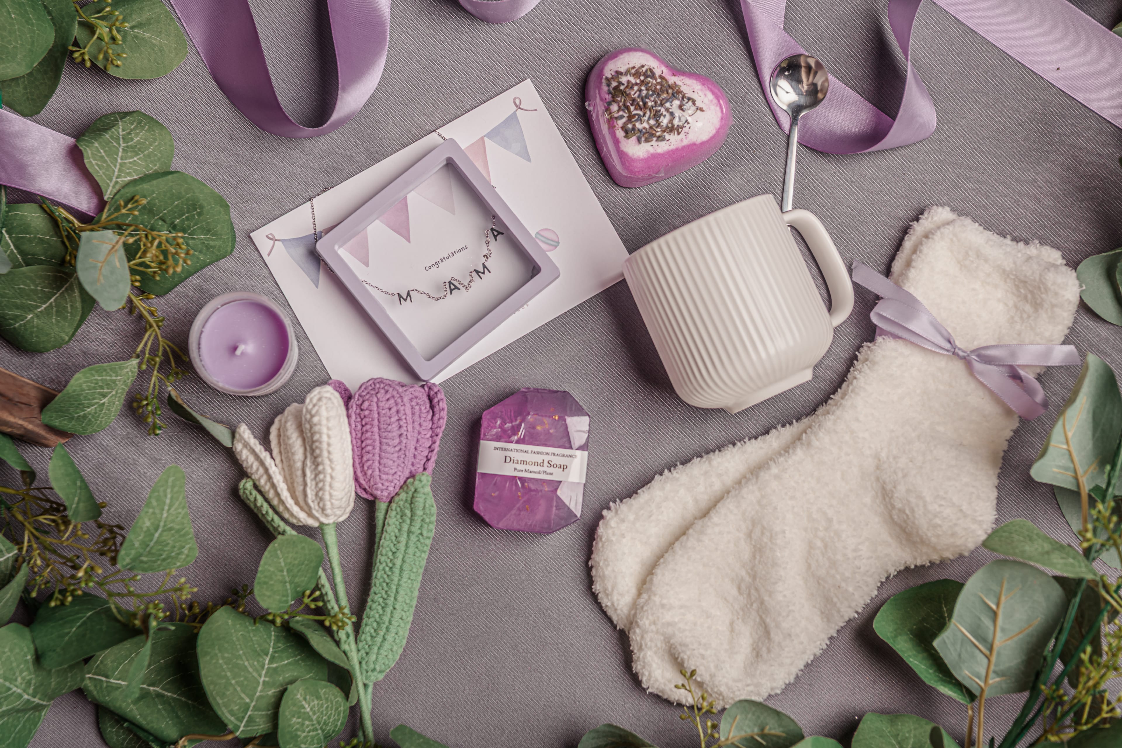 Cotton Craft Baby Gift Box Luxe Lavender Mama & Baby Ultimate Gift Bundle – Luxury Baby Shower Gift Basket for Mom & Baby Personalized and custom baby gifts