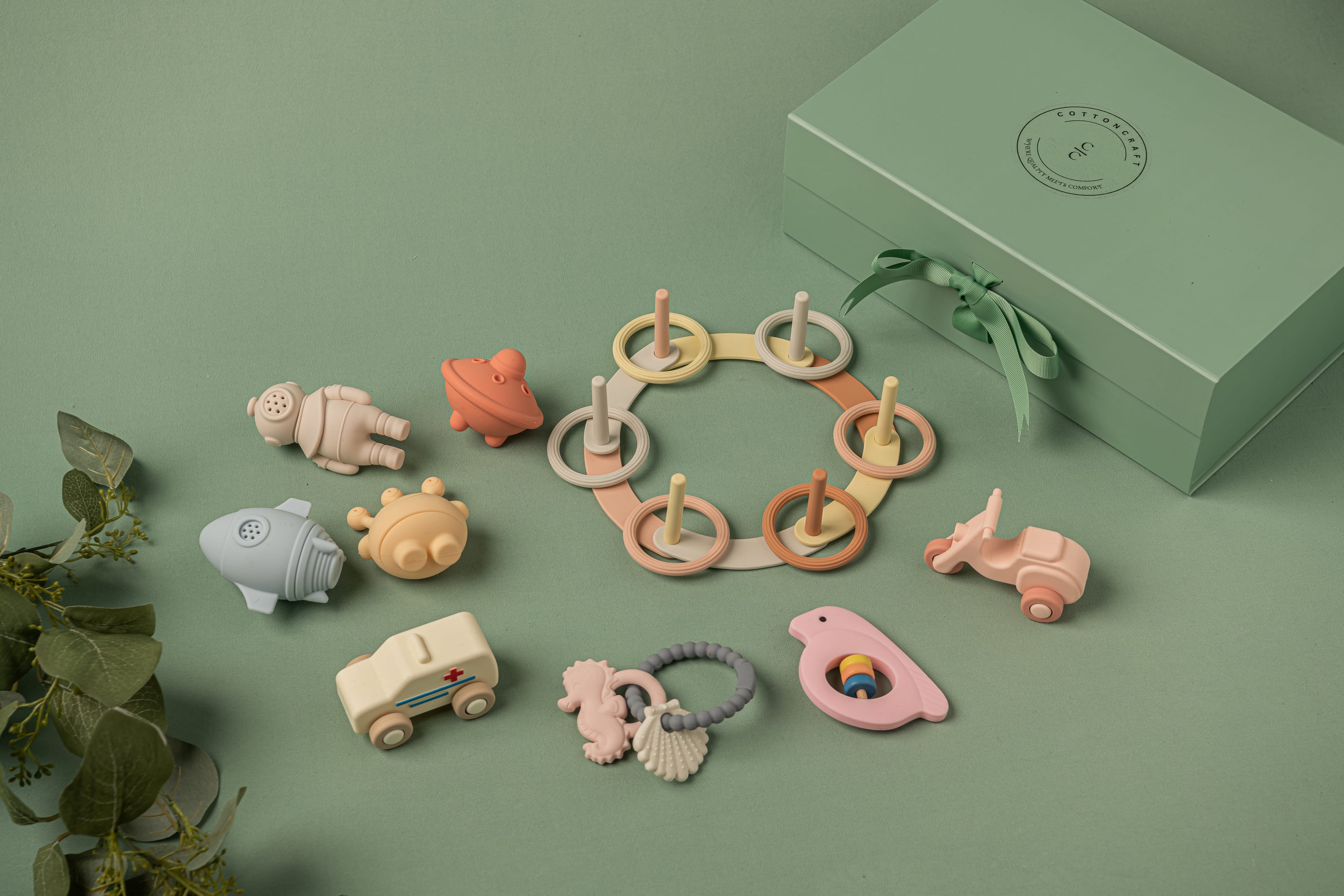 Cotton Craft Baby Toys Luxe Play & Discover Baby Toys Gift Set Personalized and custom baby gifts