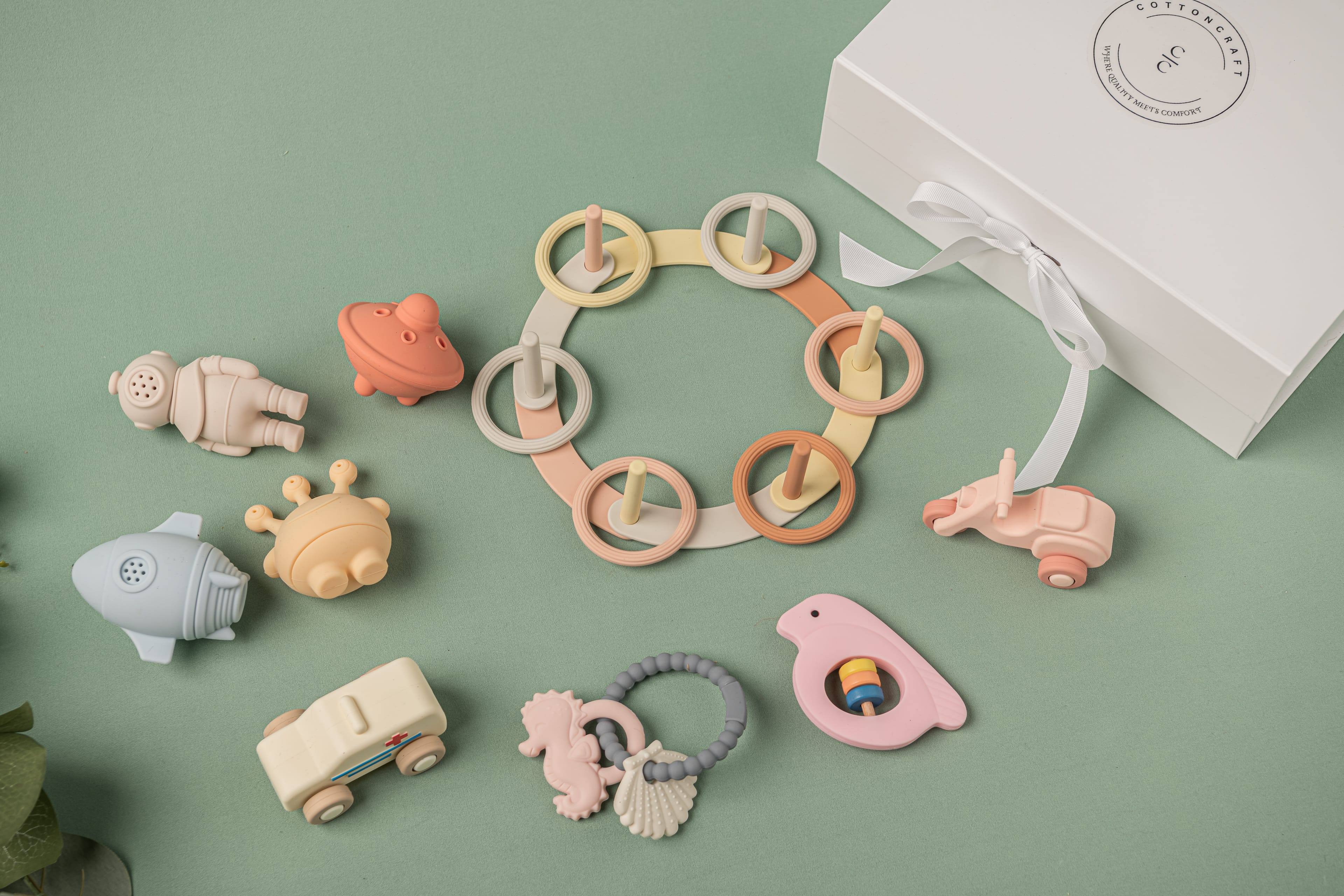 Cotton Craft Baby Toys Luxe Play & Discover Baby Toys Gift Set Personalized and custom baby gifts