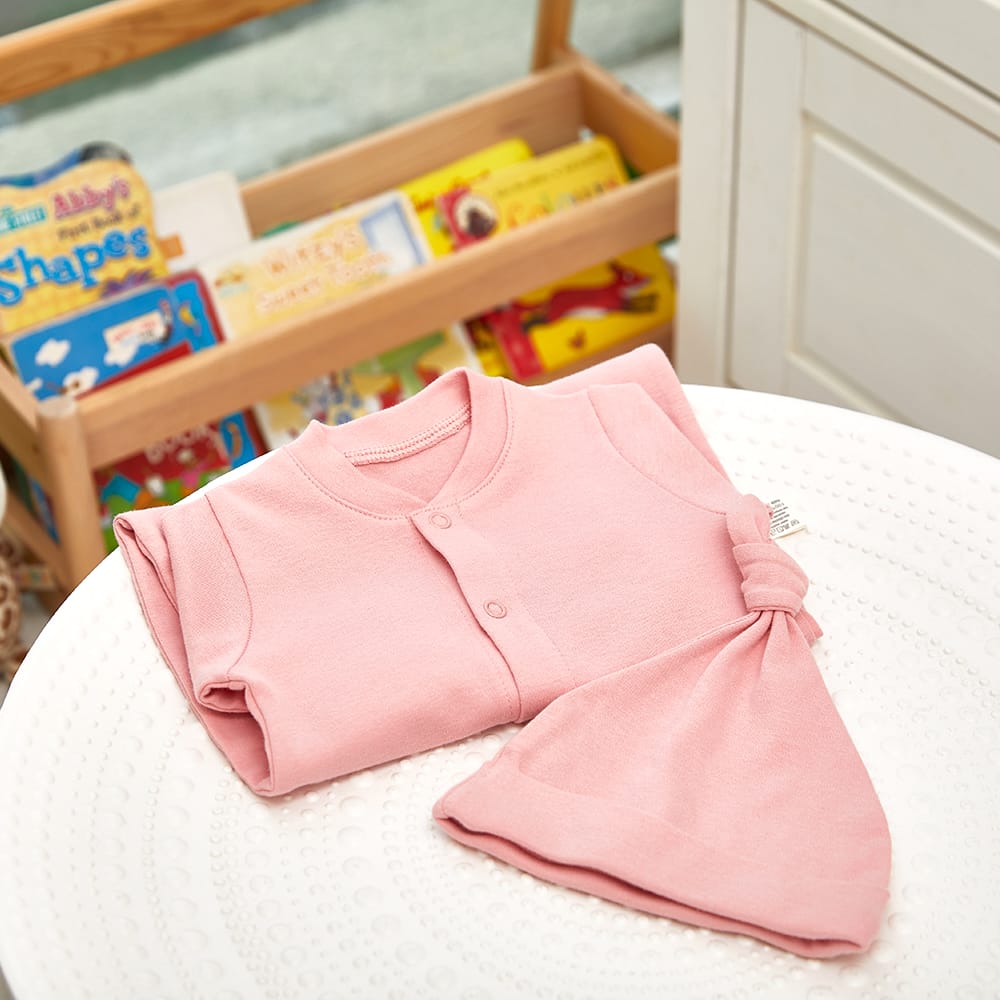 Cotton Craft baby apparel Cotton Baby Full Sleeve Romper with Matching Cap 0-6 Months Personalized and custom baby gifts