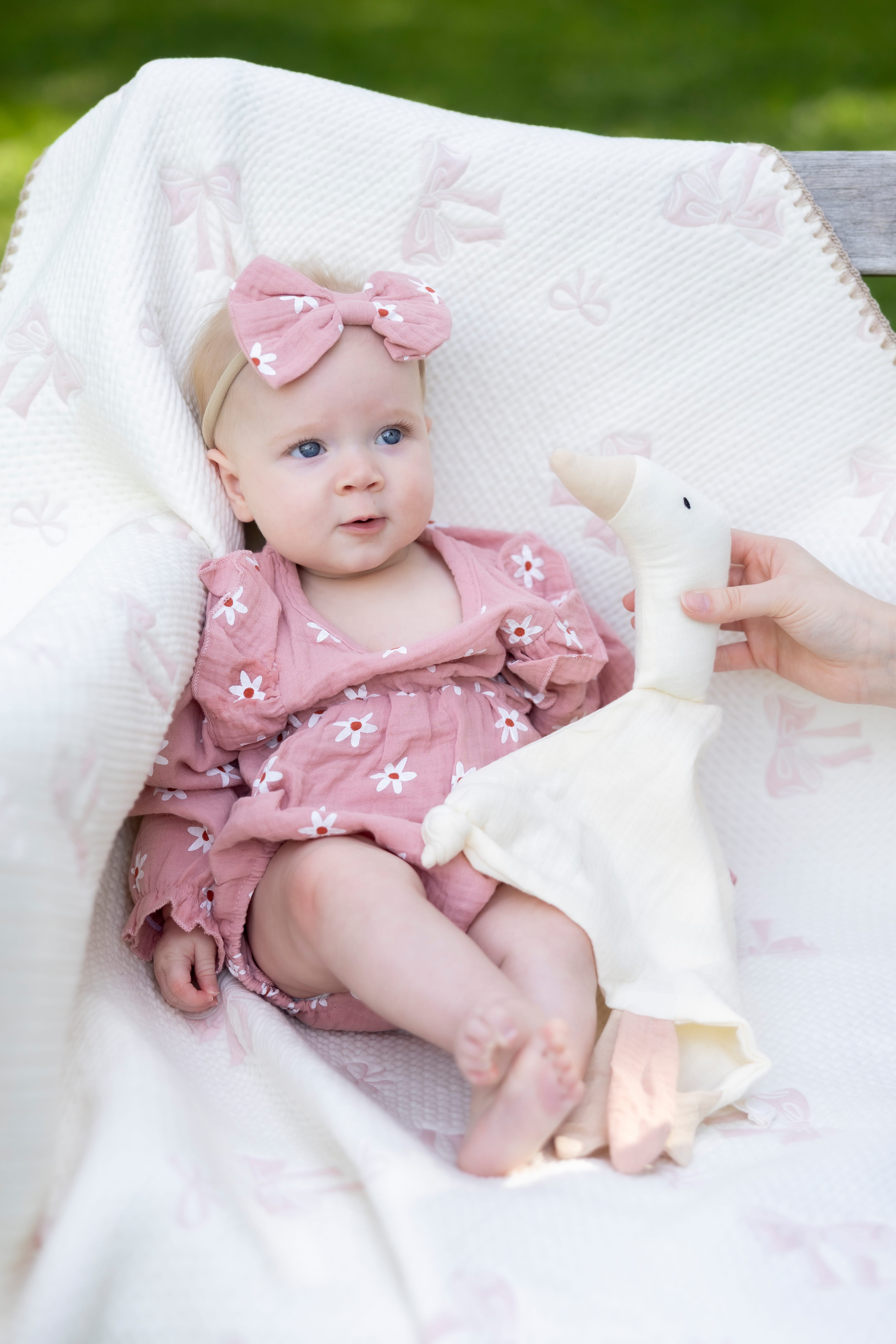 Cotton Craft baby blanket Pink Bow Quilted Reversible Baby Blanket – Soft Cotton & Cozy Fleece Personalized and custom baby gifts
