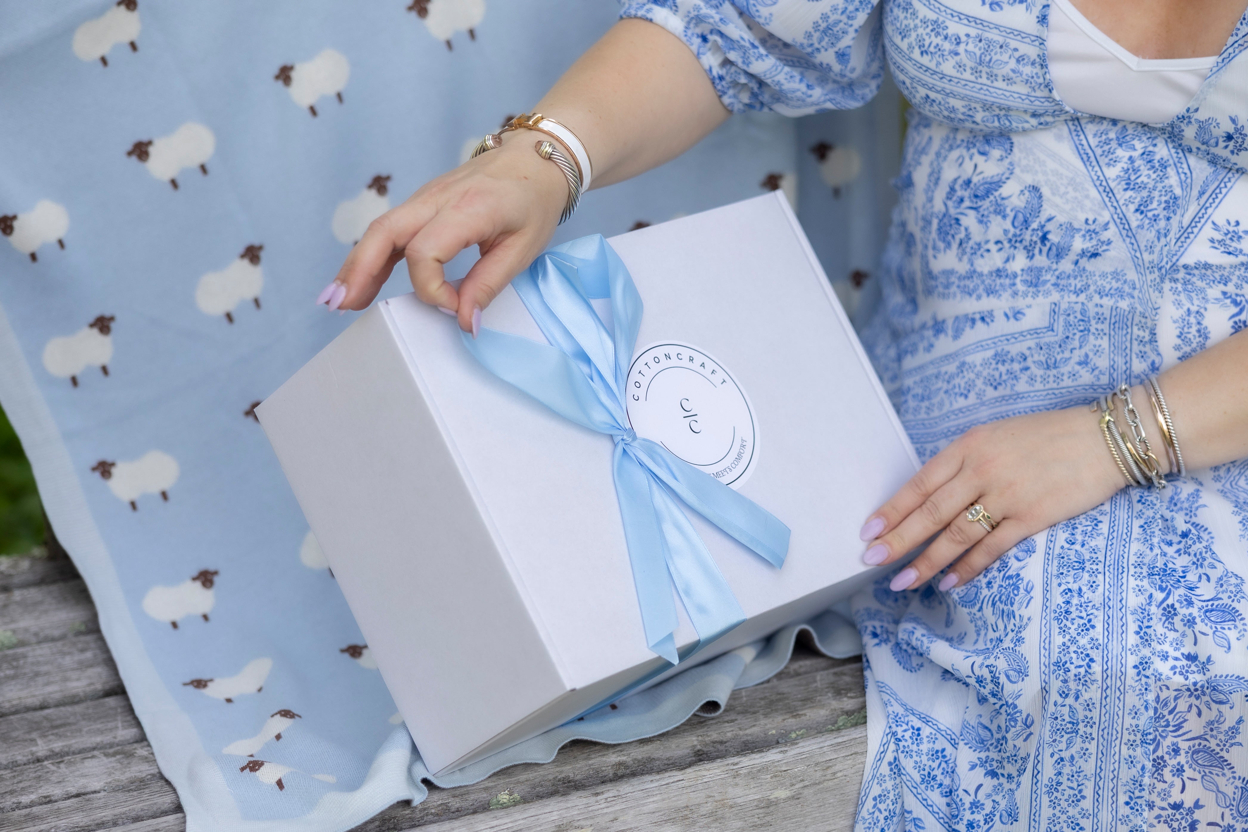 Little Lamb Knit Baby Blanket – Soft Cotton Nursery Blanket