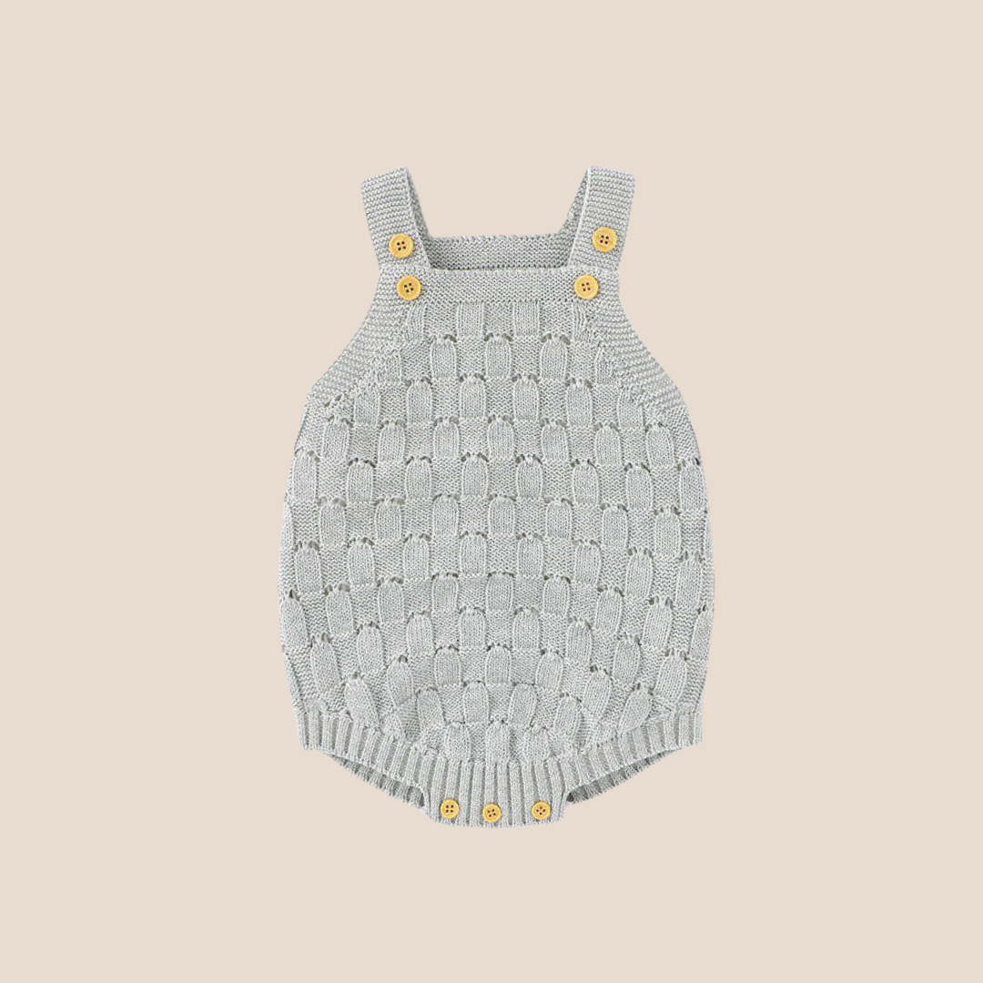 SnuggleKnit Baby Romper – Adjustable Cotton Knit One-Piece (0–6 Months)