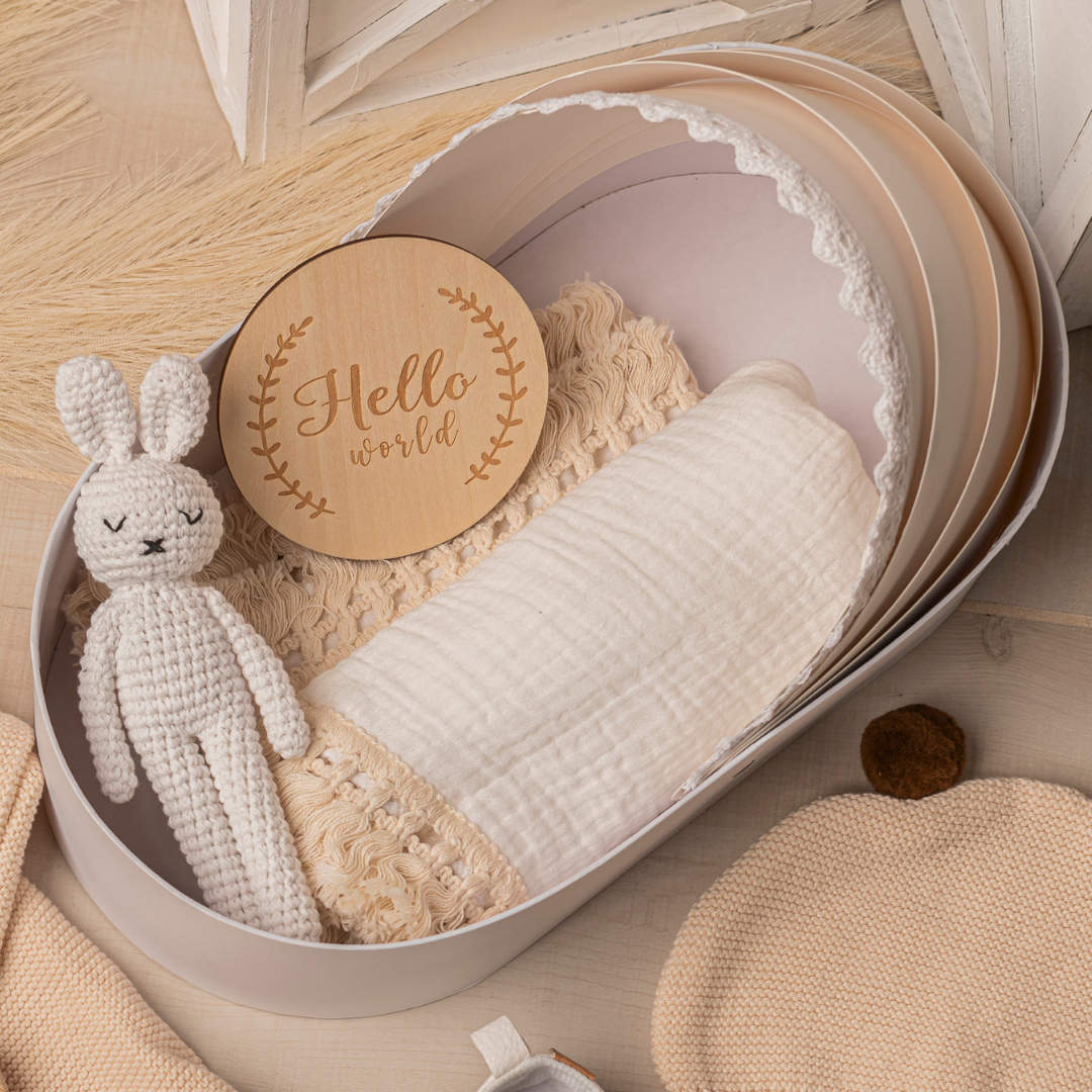 White Fringed Cotton Swaddle Blanket