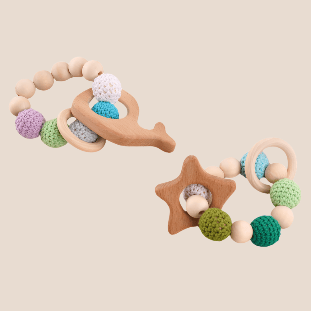 Cotton Craft Baby knitted Teether Toy Knitted Baby Bracelet Toy Personalized and custom baby gifts