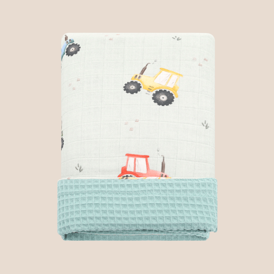 Cotton Craft baby blanket Bamboo Cotton Reversible Baby Blanket - Farm Friends Print Personalized and custom baby gifts
