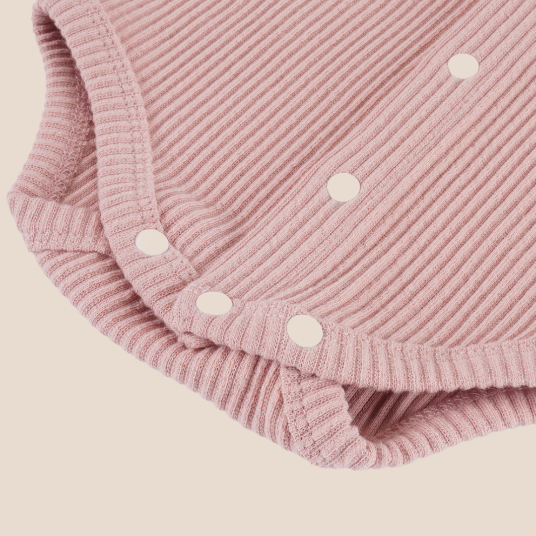 Cotton Knit Ribbed Baby Girl Romper 0-6 Months