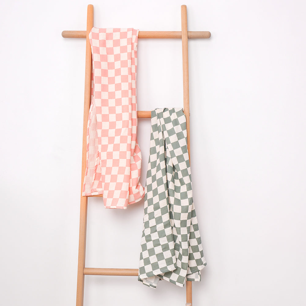 Checkered Cotton Baby swaddle Blanket