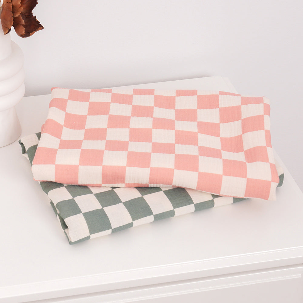 Checkered Cotton Baby swaddle Blanket