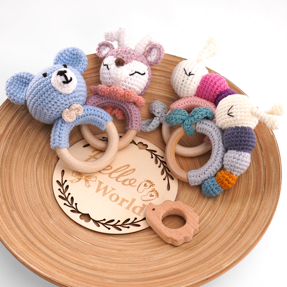 Knitted Baby Rattle Toy