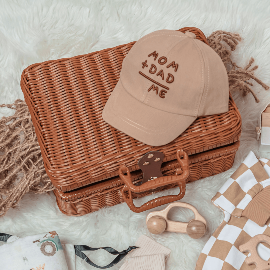 Cotton Craft Gift Basket Heirloom Honey Wicker Baby Gift Case with Handle Personalized and custom baby gifts