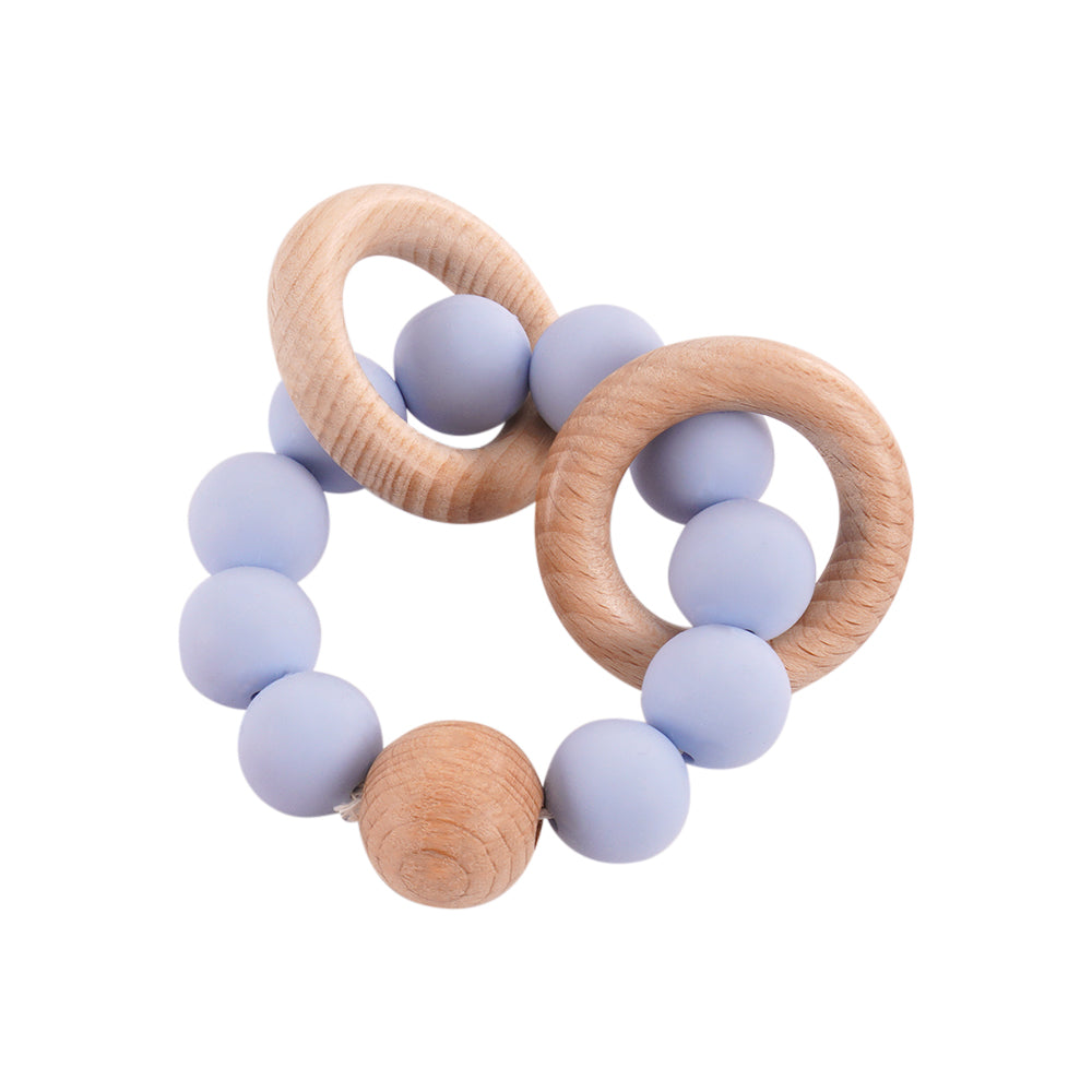 Natural Wooden and Silicone Baby Teether Ring