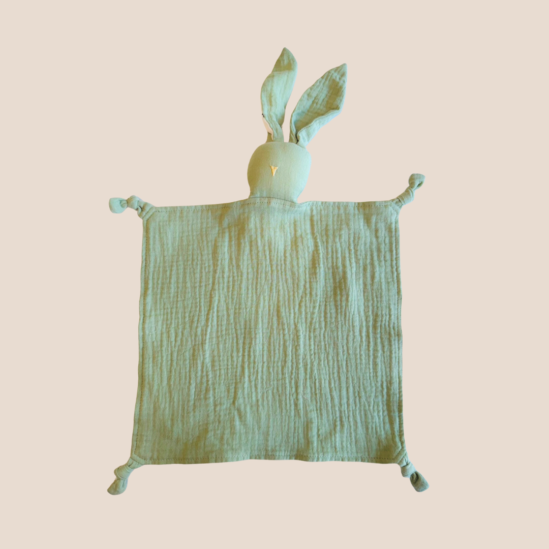 Bunny Muslin Baby Security Blanket