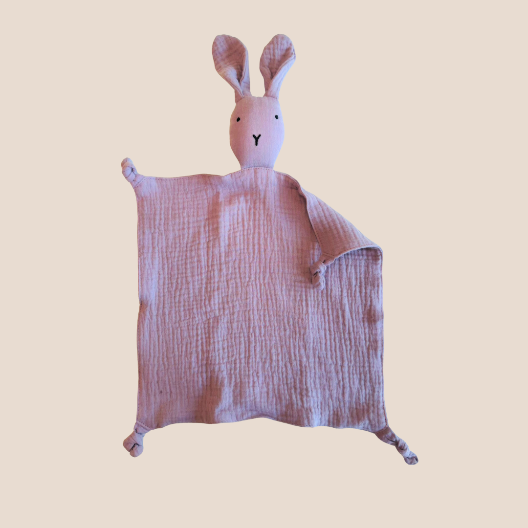 Bunny Muslin Baby Security Blanket