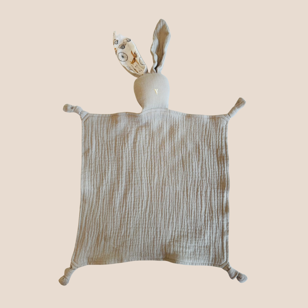 Bunny Muslin Baby Security Blanket