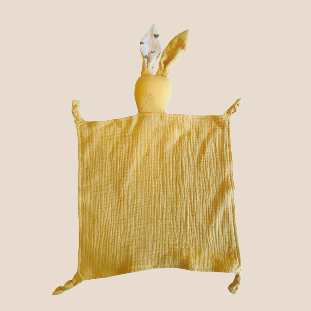 Bunny Muslin Baby Security Blanket