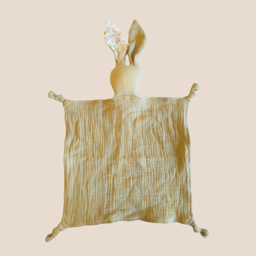 Bunny Muslin Baby Security Blanket