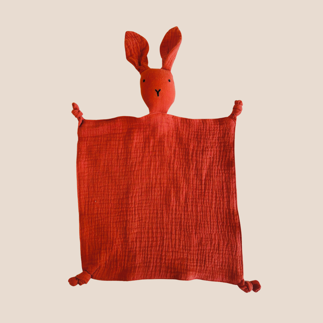 Bunny Muslin Baby Security Blanket