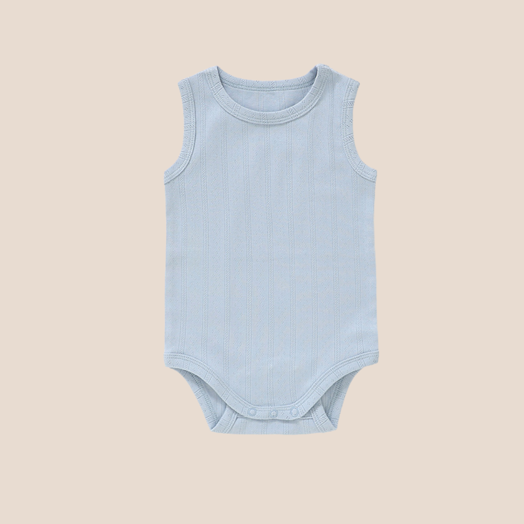 organic cotton baby sleeveless bodysuit newborn ribbed onesie 0-6 months