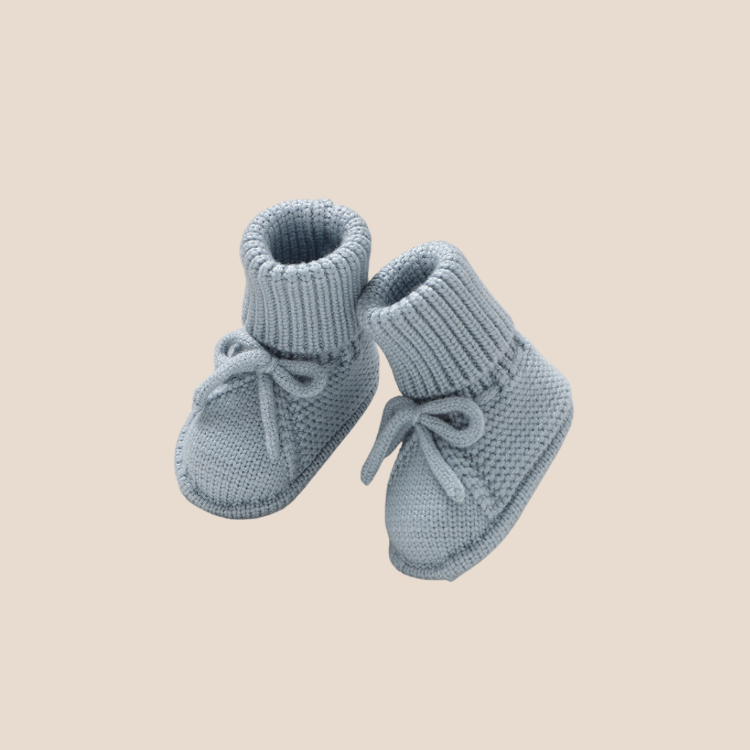 Hand-Knitted Baby Booties – Soft Cotton Newborn Booties