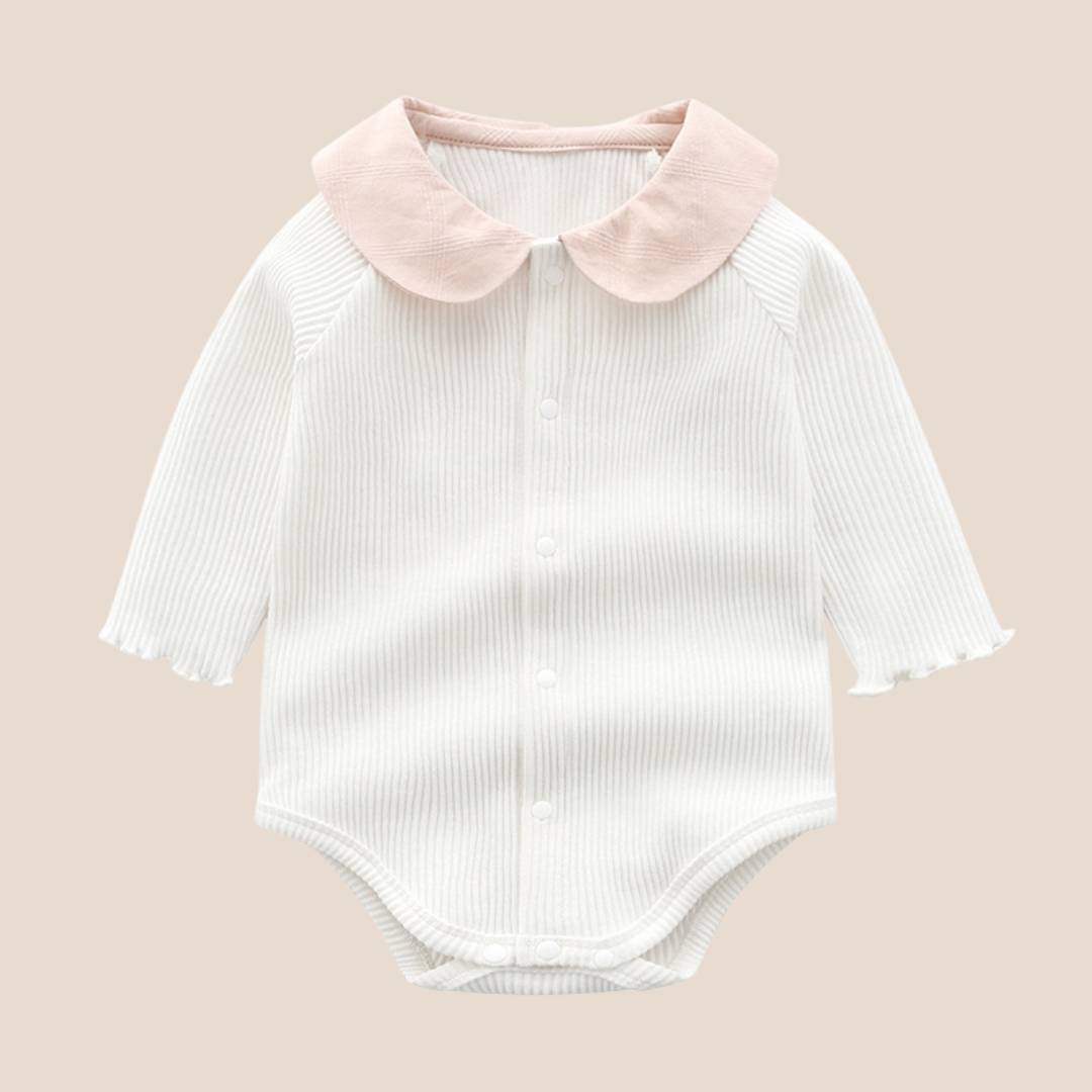 Cotton Knit Ribbed Baby Girl Romper 0-6 Months