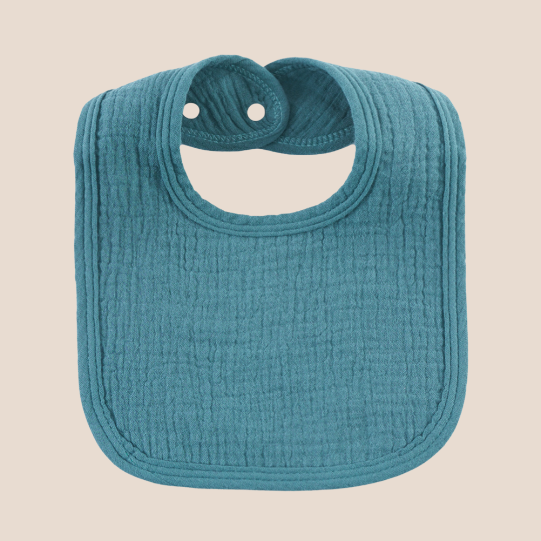 100% cotton adjustable baby bibs, blue