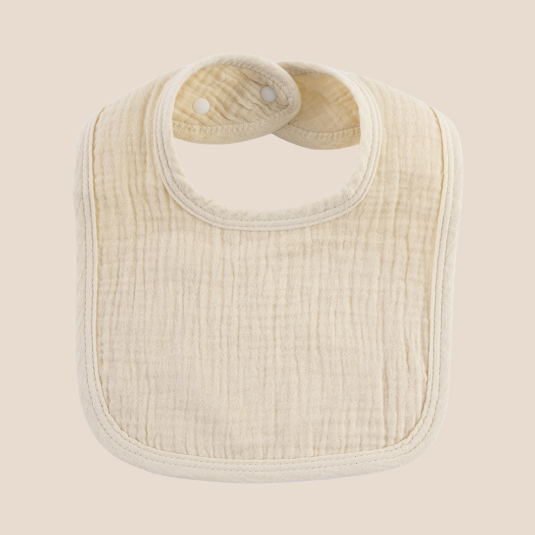 100% cotton adjustable baby bibs beige