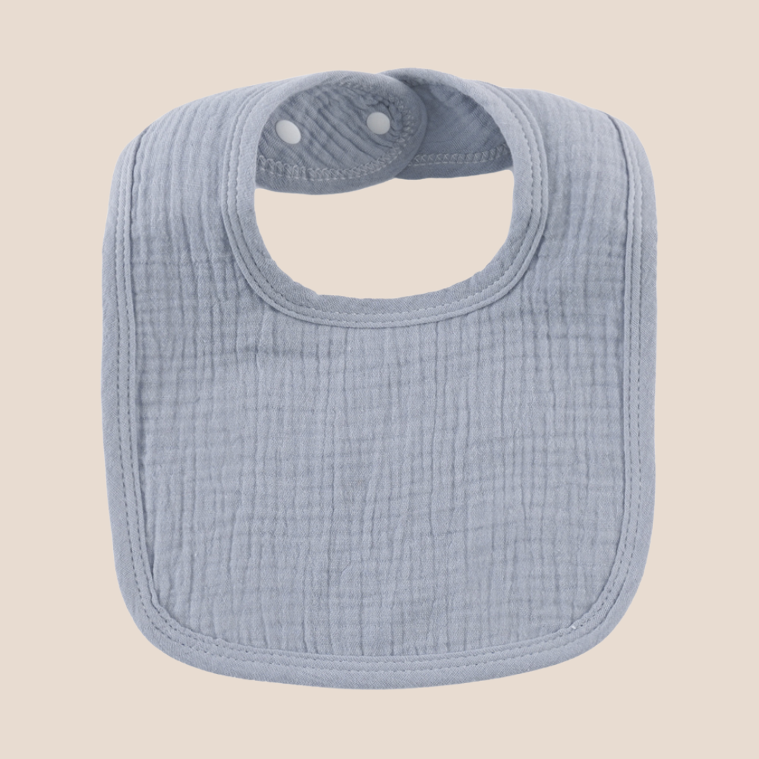 100% cotton adjustable baby bibs grey