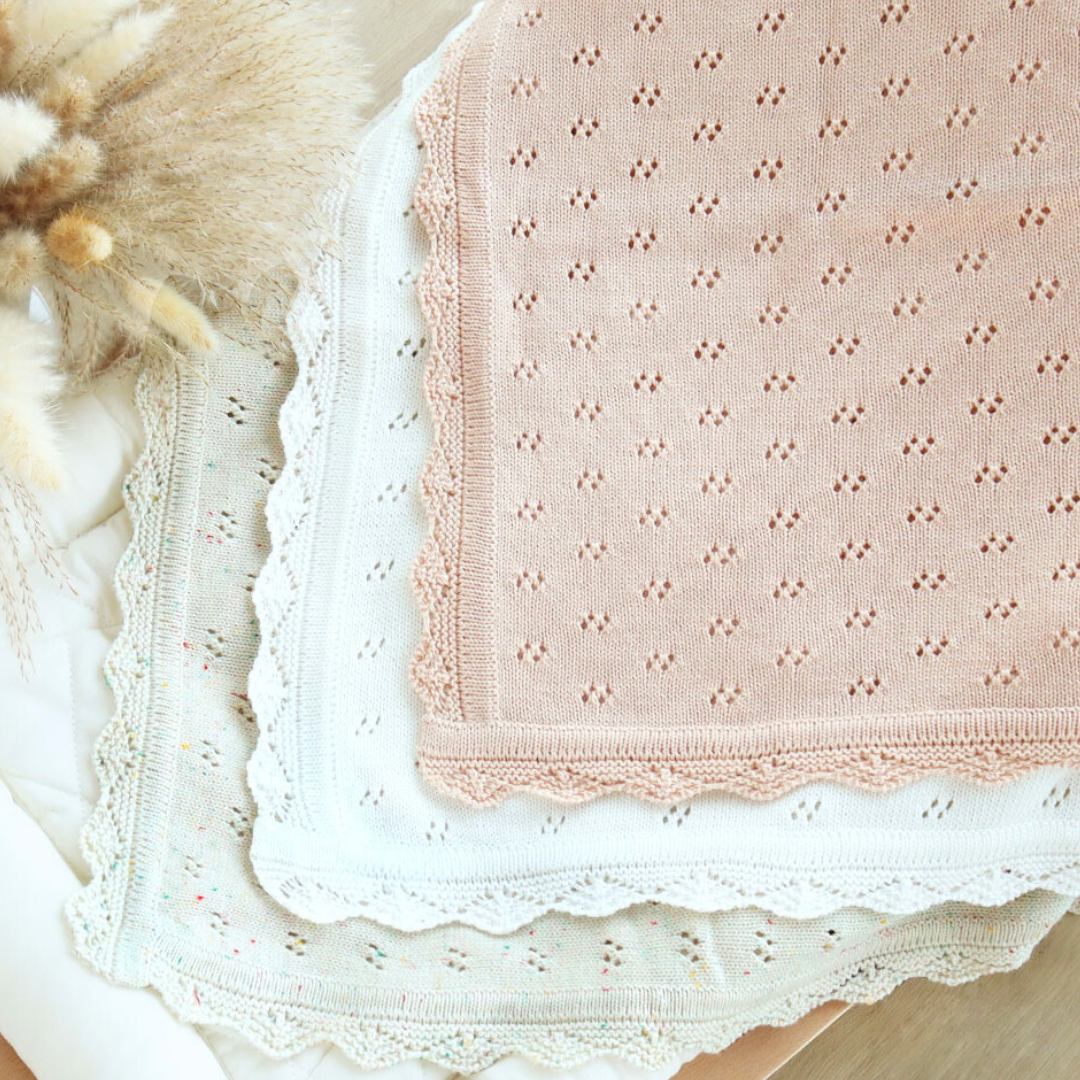 Luxe Pointelle Knit Baby Blanket